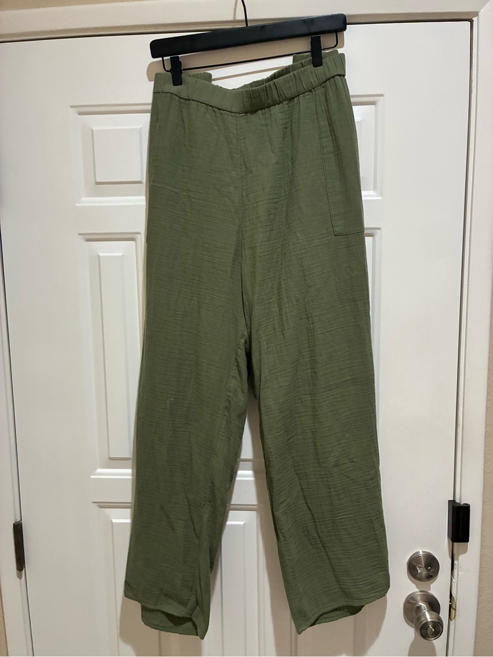 Caslon Olive Green cotton Blend wide leg Pants